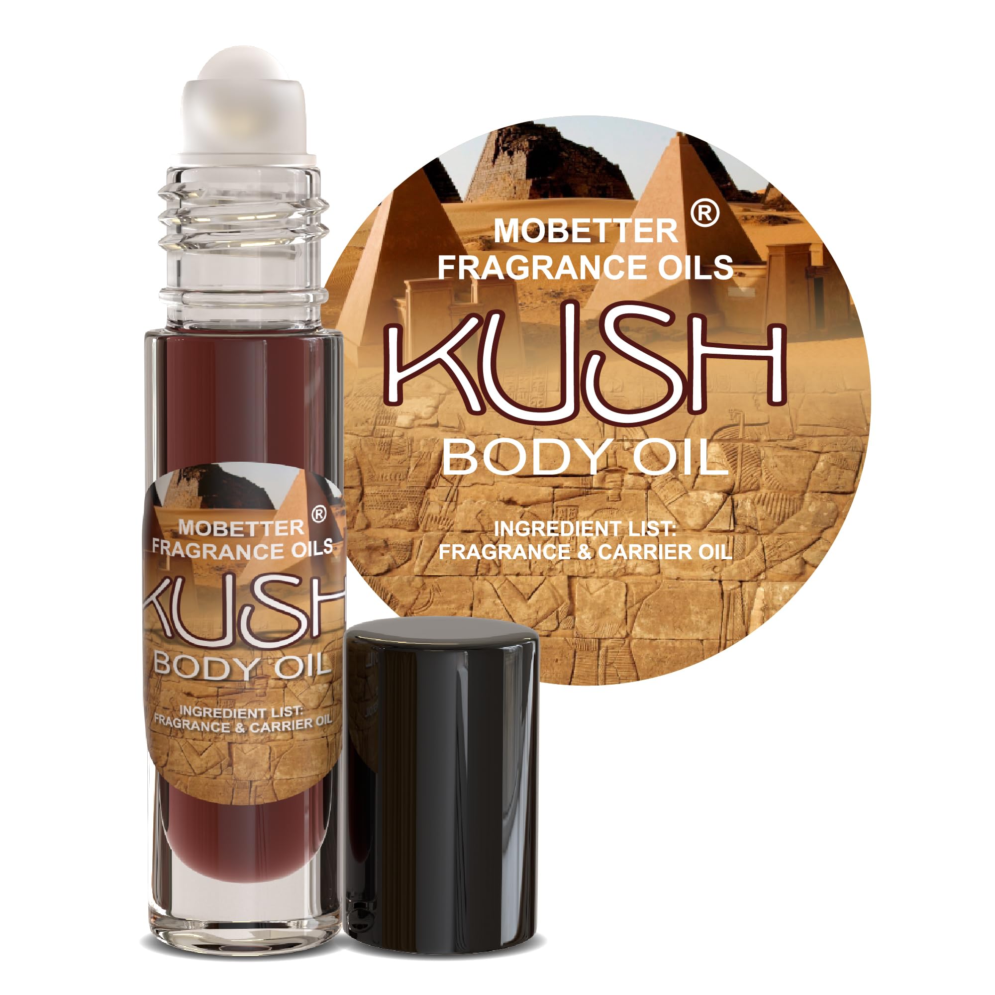 MOBETTER FRAGRANCE OILS Kush Perfume Fragrance Oil Body Oil 0.33 Oz Roll On Glass Bottle Uncut, Travel Size