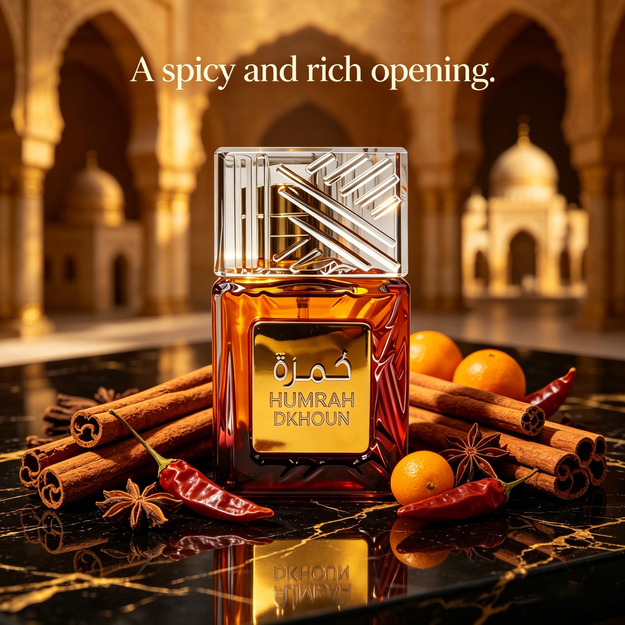 A CENTER Humrah Dkhoun Eau de Parfum for Men 3.4 Fl Oz Perfume | Long Lasting Smoky Spice, Tobacco & Warm Amber Fragrance | Intense Woody Oriental Scent | Cologne Gift Daily Use