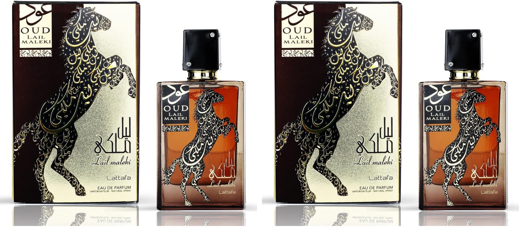 Lattafa Perfumes Oud Lail Maleki for Unisex Eau de Parfum Spray, 3.4 Ounce (Pack of 2)