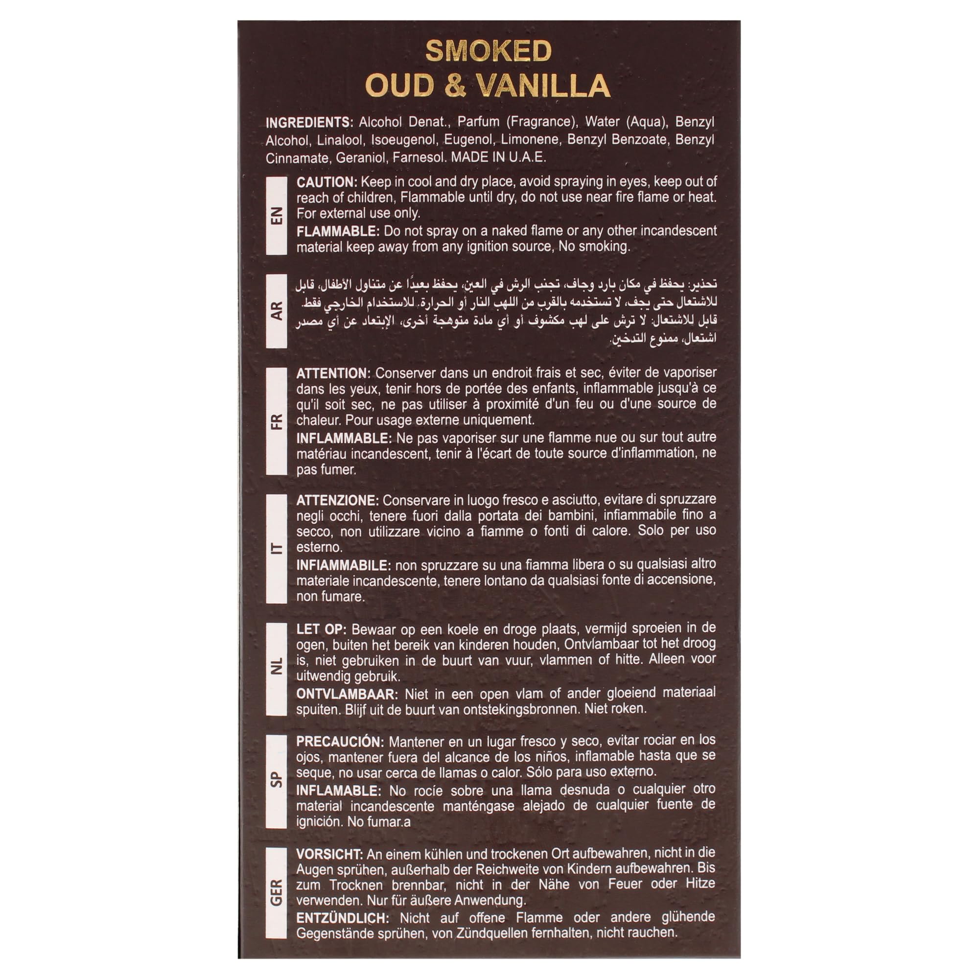 Smoked Oud And Vanilla by Maison Alhambra for Men - 3.4 oz EDP Spray