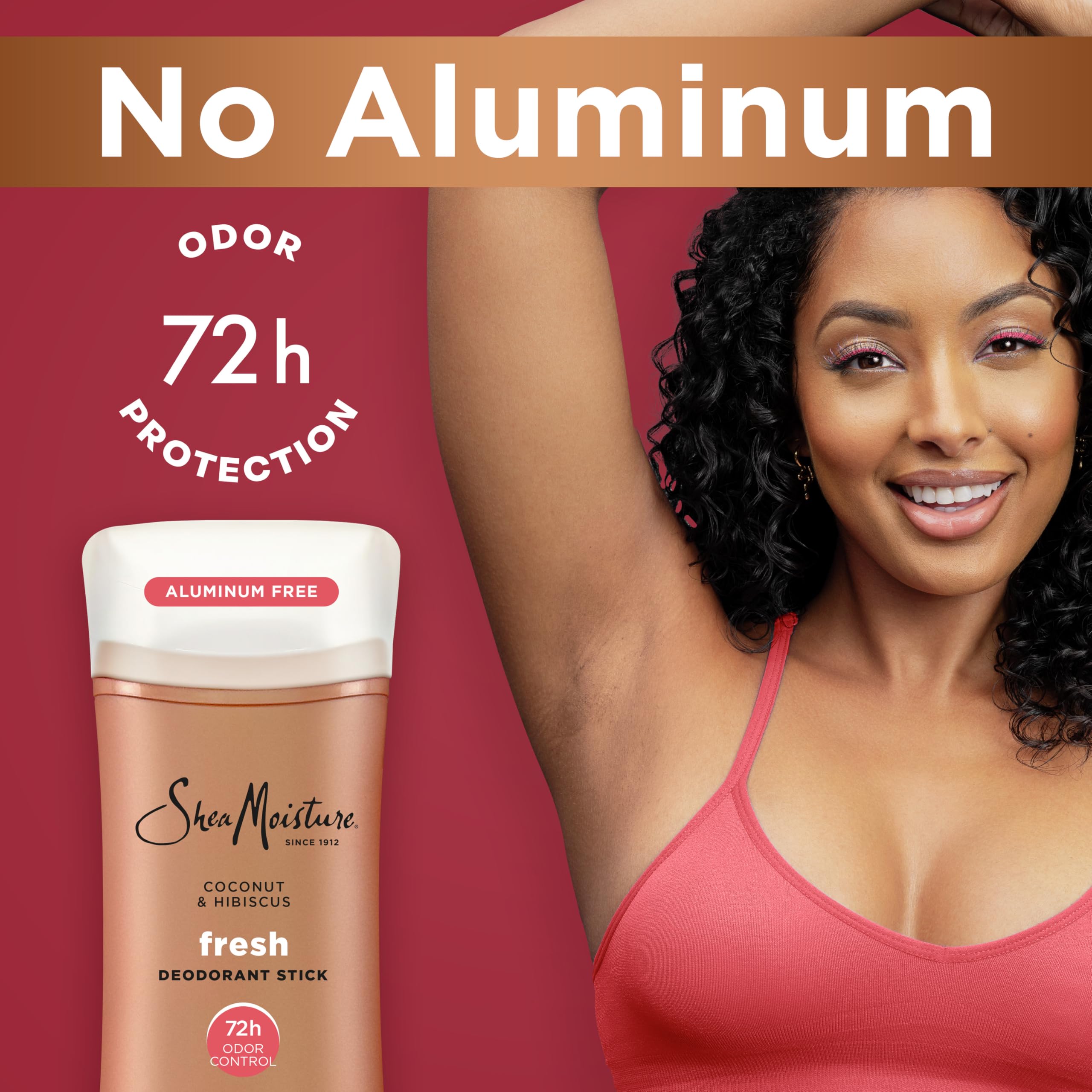 SheaMoisture Deodorant Stick 72h Odor Control Coconut & Hibiscus Fresh Aluminum Free 2.6 oz