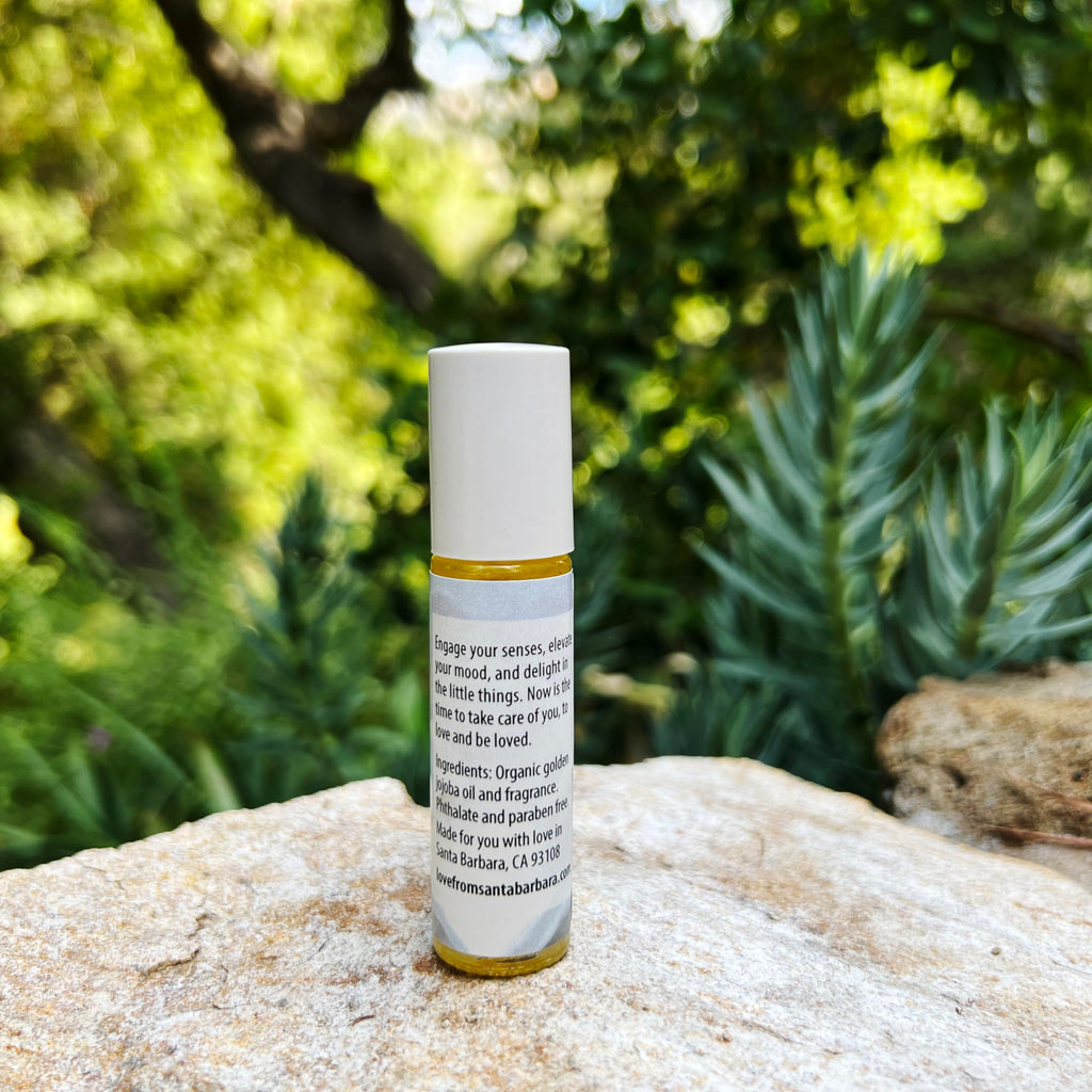 Blue Gardenia Perfume Oil | .03 oz/10 ml Roll On Bottle with Organic Jojoba Oil | Made in Santa Barbara, California (Blue Gardenia)