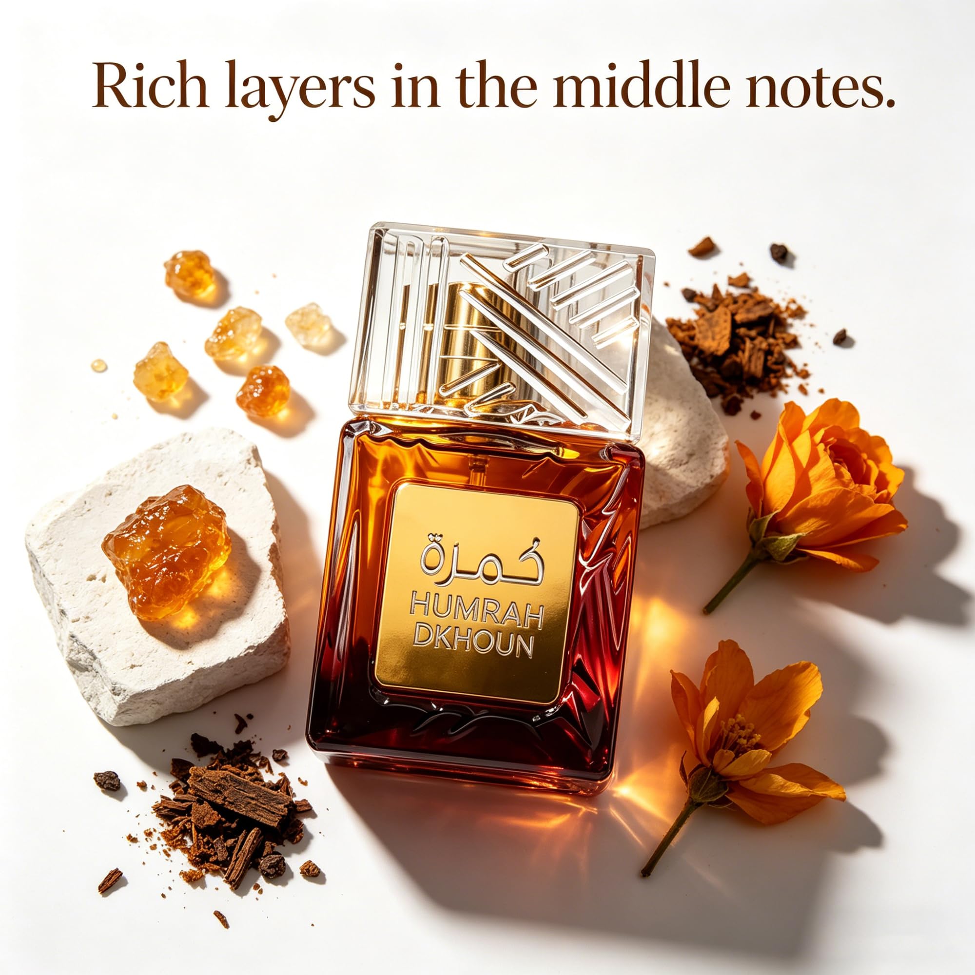A CENTER Humrah Dkhoun Eau de Parfum for Men 3.4 Fl Oz Perfume | Long Lasting Smoky Spice, Tobacco & Warm Amber Fragrance | Intense Woody Oriental Scent | Cologne Gift Daily Use