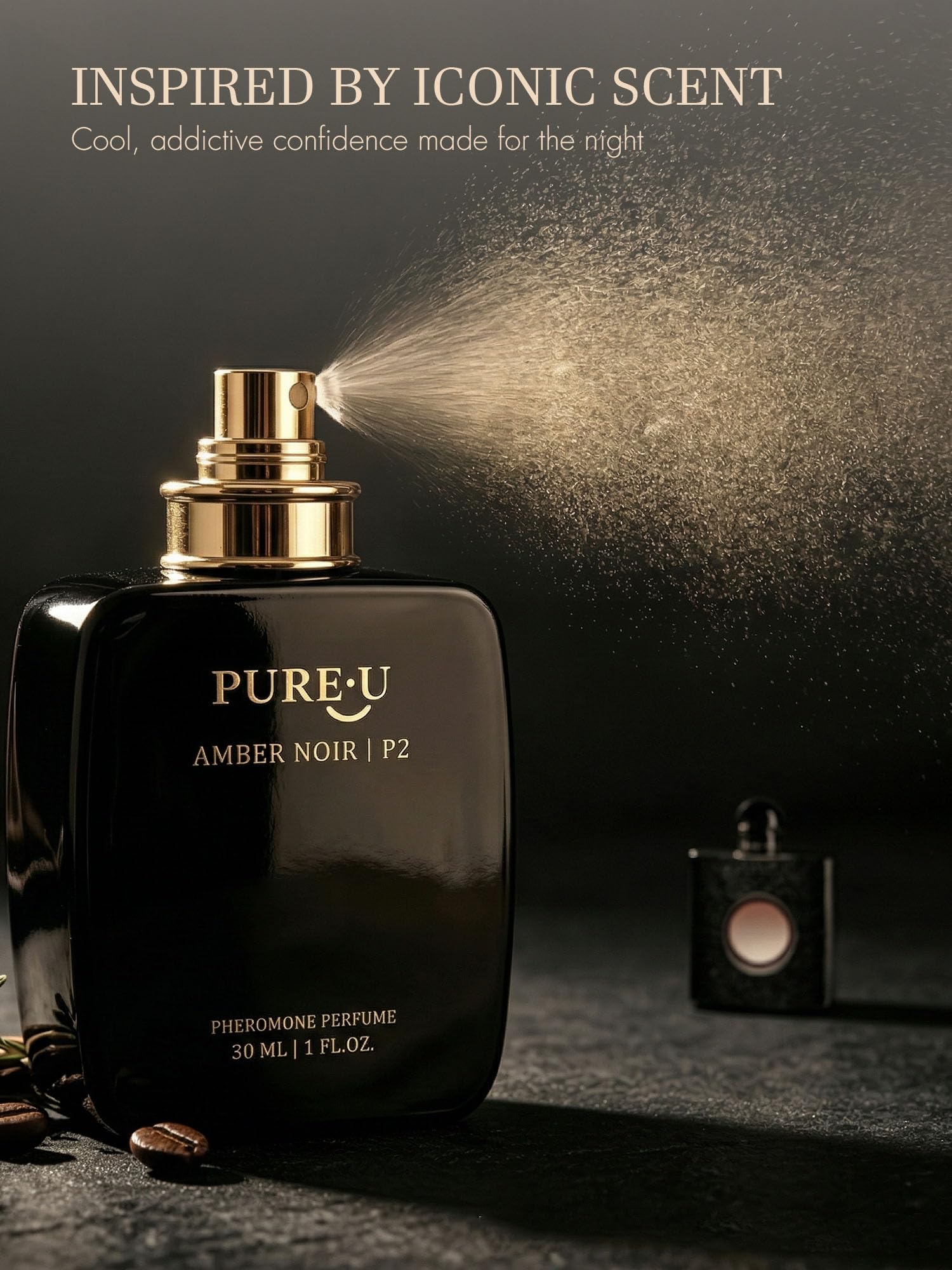 PUREU Pheromone Perfume for Women - Long Lasting Warm Amber Vanilla Gourmand Scent, Intensely Concentrated Extrait de Parfum Spray Oil, Travel Size for Romantic Date Night, 1 fl. oz (30ML)
