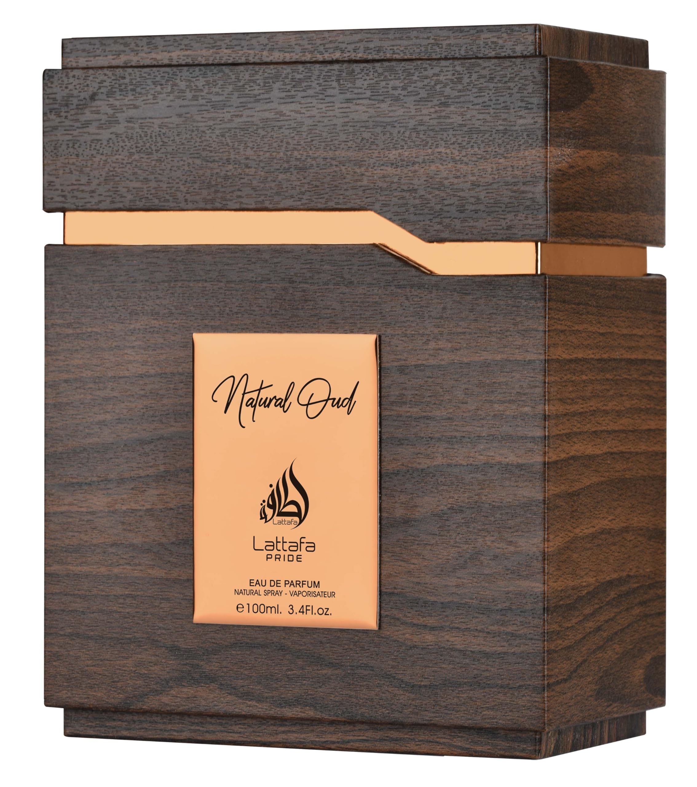 Lattafa Pride Natural Oud for Unisex Eau de Parfum Spray, 3.4 Ounce / 100 Ml