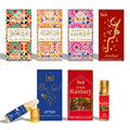 Dukhni Premiere Attar Oil Set | 6 Assorted Scents | Rollerball Perfume Oils for Men & Women | Unisex Perfume Sampler Set | Travel Size Clean Arabian Oud Fragrances | Gift Set, Non-Alcoholic & Vegan