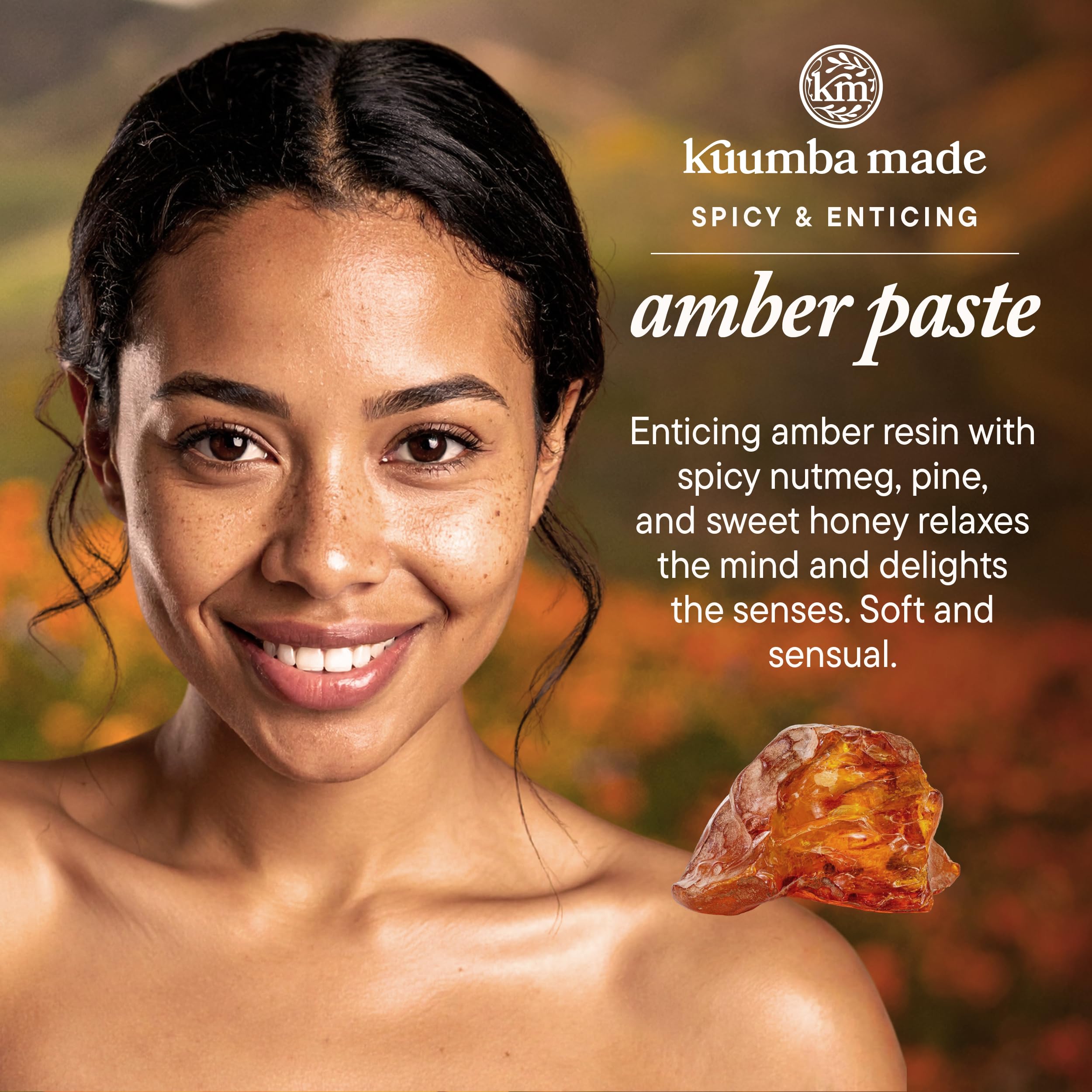 Kuumba Made Amber Paste Fragrance Oil, Long-Lasting Scented Oil Perfume Roller, Vegan, Alcohol-Free, 0.15 Fl Oz