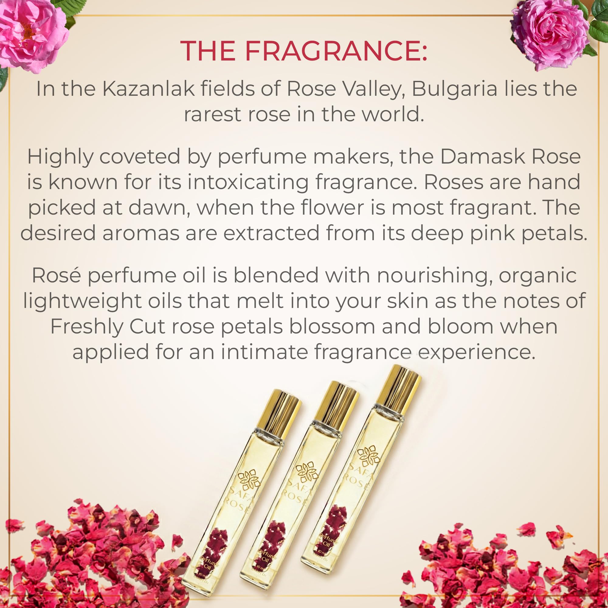 Bulgarian Rose – SAFA Organic Perfume Roller 10ml