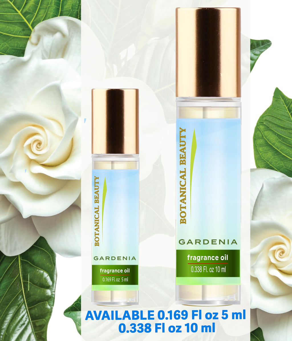 Botanical Beauty GARDENIA FRAGRANCE OIL ROLL-ON 0.169 Fl Oz 5 ml Rollerball Perfume, Long Lasting an luxury scent of blend of Lily of the Valley, Jasmine, Gardenia Blossom, Strawberry, Grape