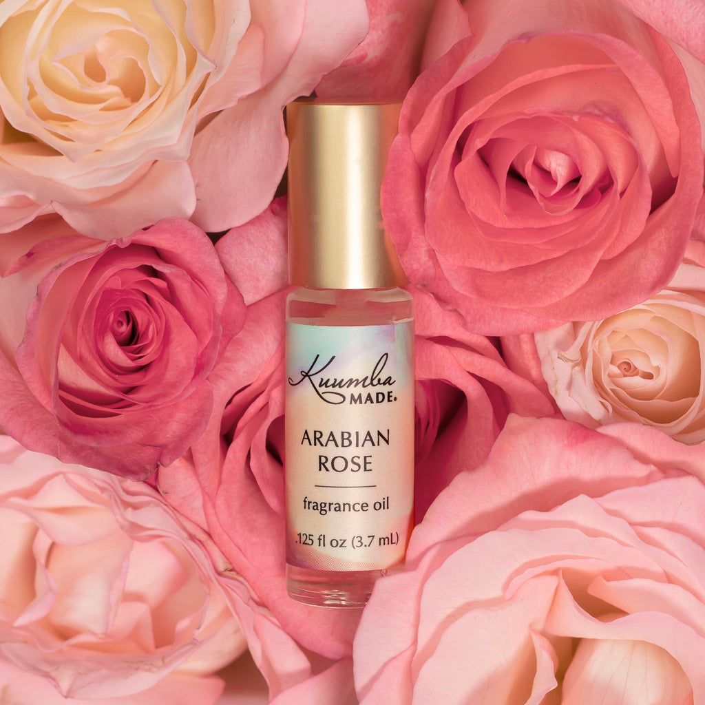 Kuumba Made Arabian Rose Fragrance Oil, Long-Lasting Small-Batch Perfume Roller, Vegan, Alcohol-Free, .125 Fl Oz
