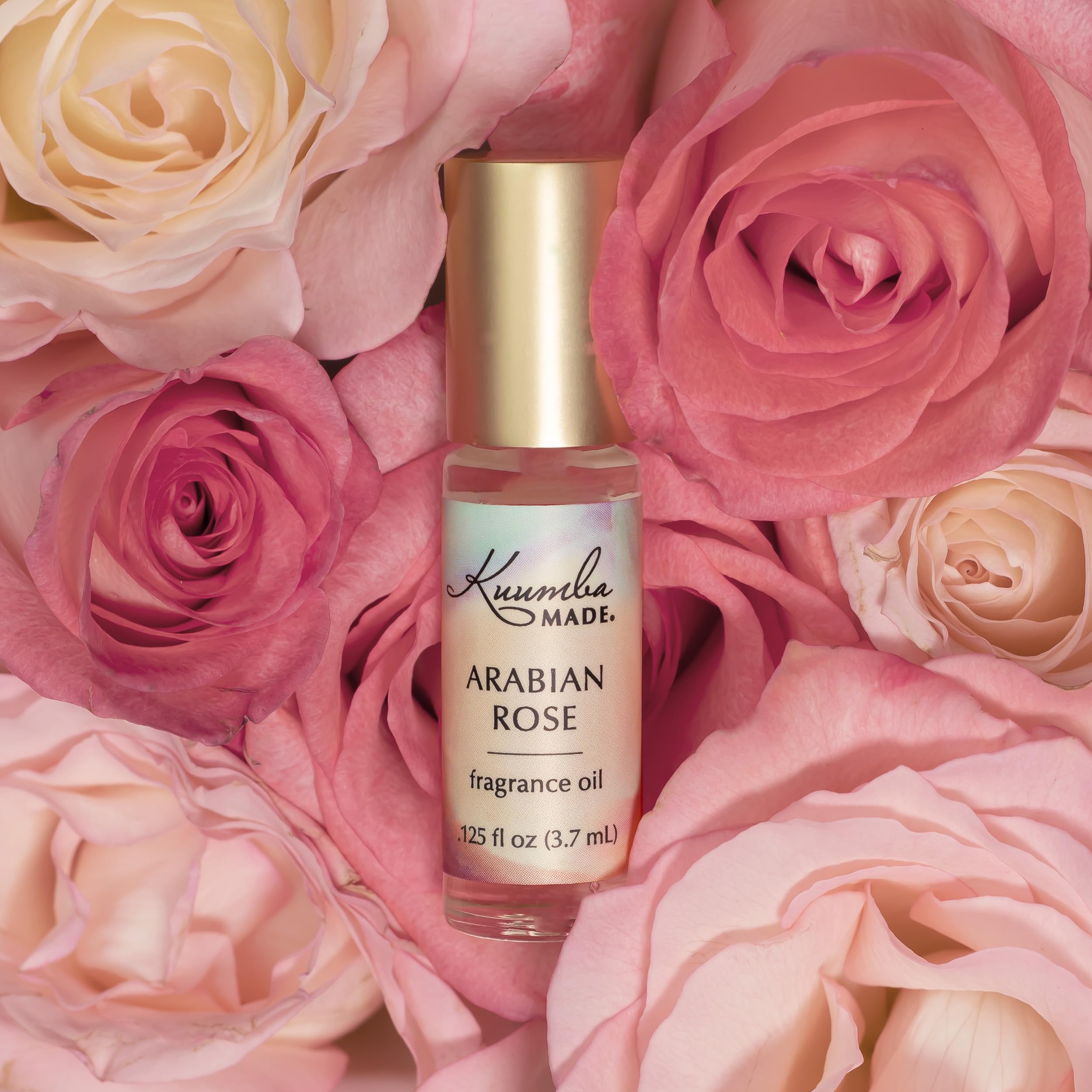 Kuumba Made Arabian Rose Fragrance Oil, Long-Lasting Small-Batch Perfume Roller, Vegan, Alcohol-Free, .125 Fl Oz
