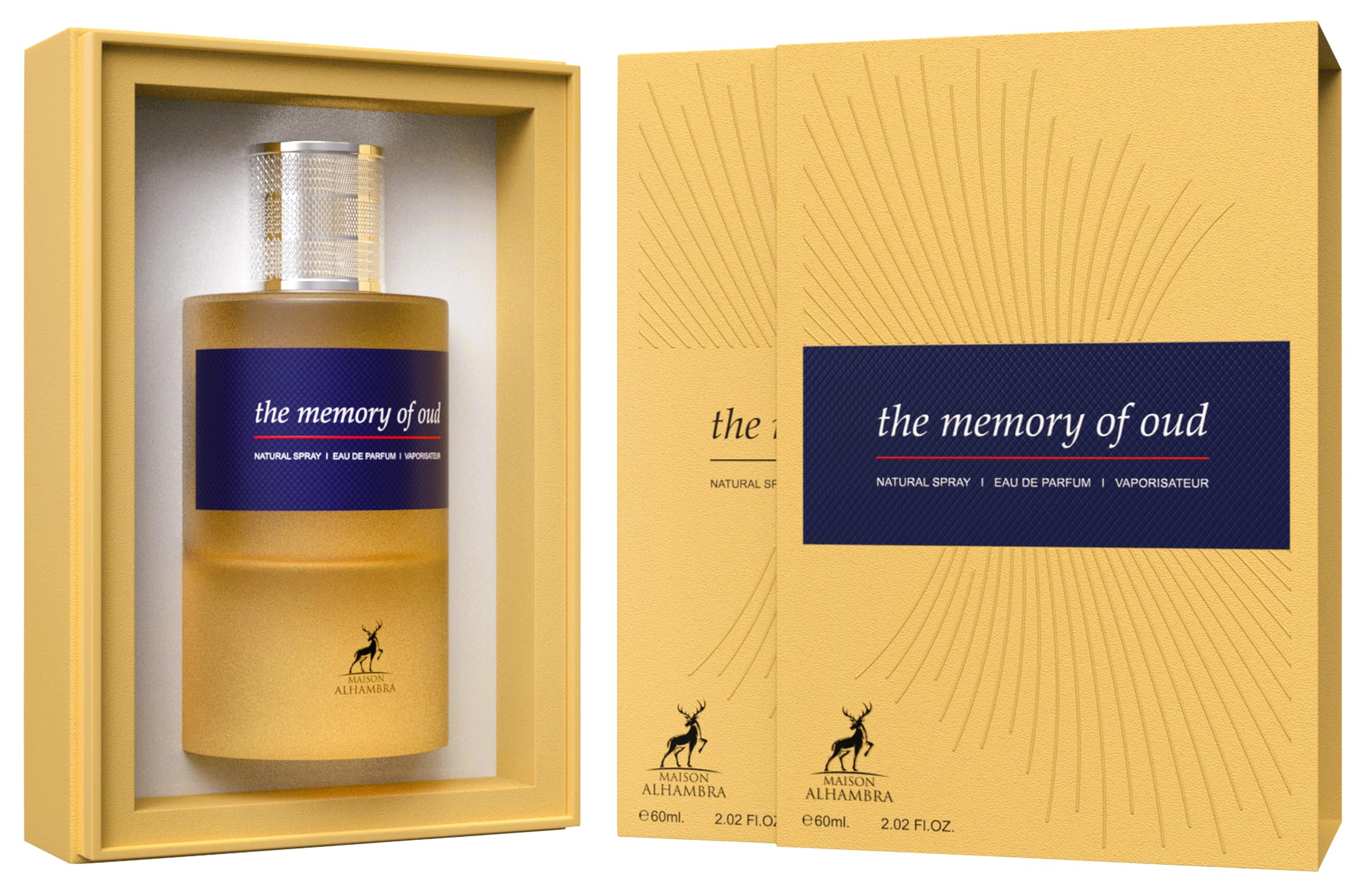 Maison Alhambra The Memory of Oud – Spicy, Fruity, Leather, Oud – Eau de Parfum Spray Long-Lasting Fragrance for Unisex, 2.02 Ounce / 60 ml