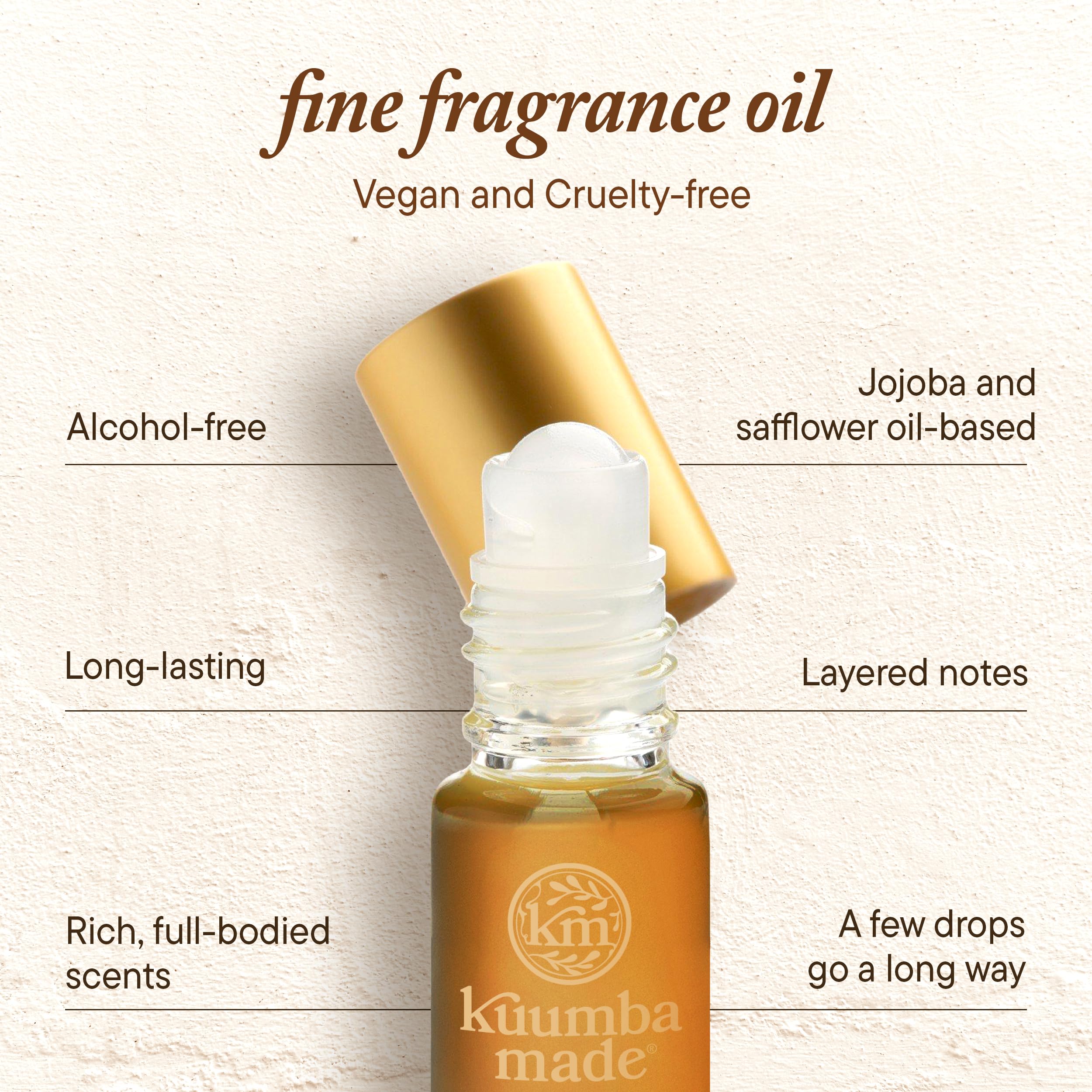 Kuumba Made Tunisian Patchouli Fragrance Oil, Long-Lasting Scented Oil Perfume Roller, Vegan, Alcohol-Free, 0.15 Fl Oz