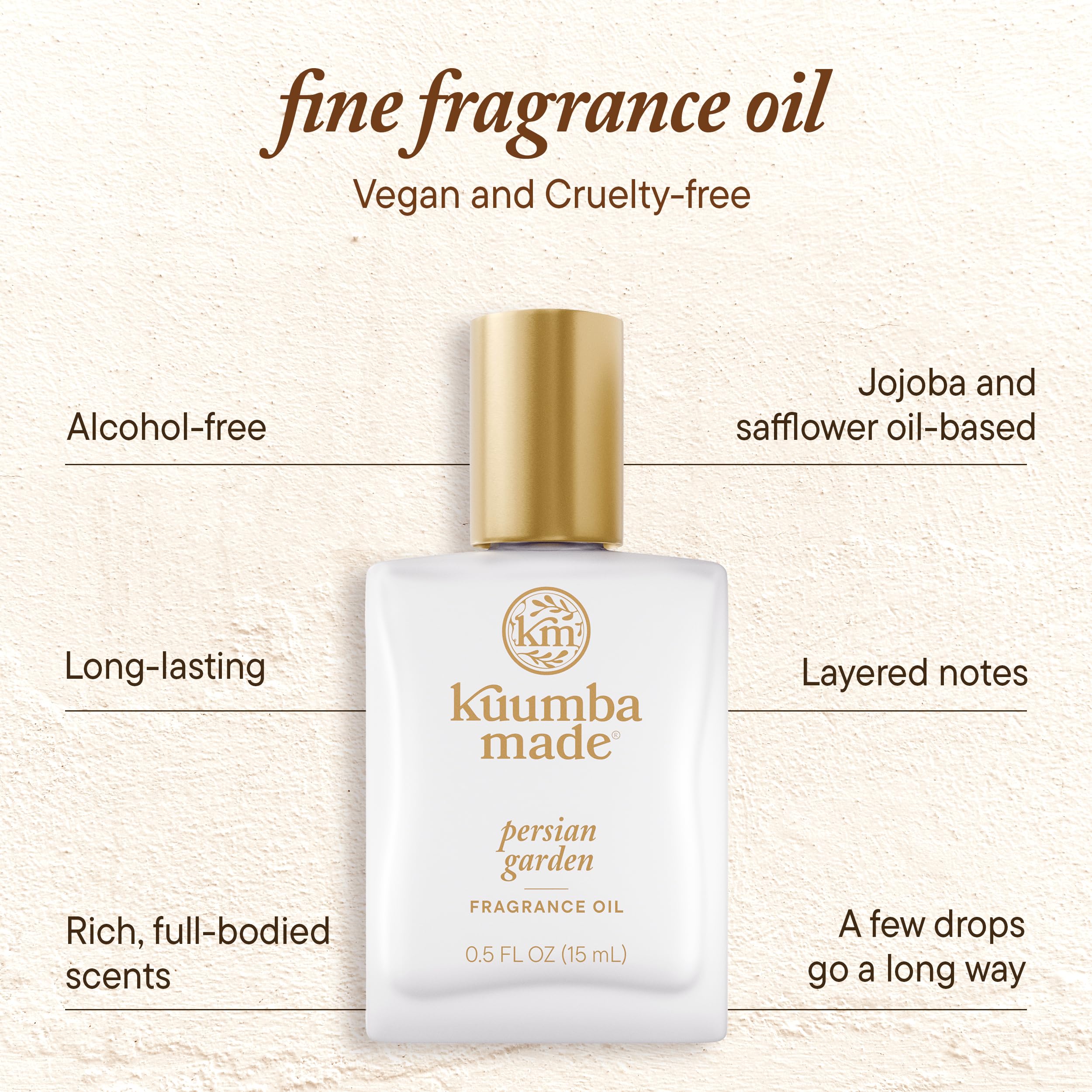 Kuumba Made Persian Garden Fragrance Oil, Long-Lasting Scented Oil Perfume Roller, Vegan, Alcohol-Free, 0.5 Fl Oz Fl Oz