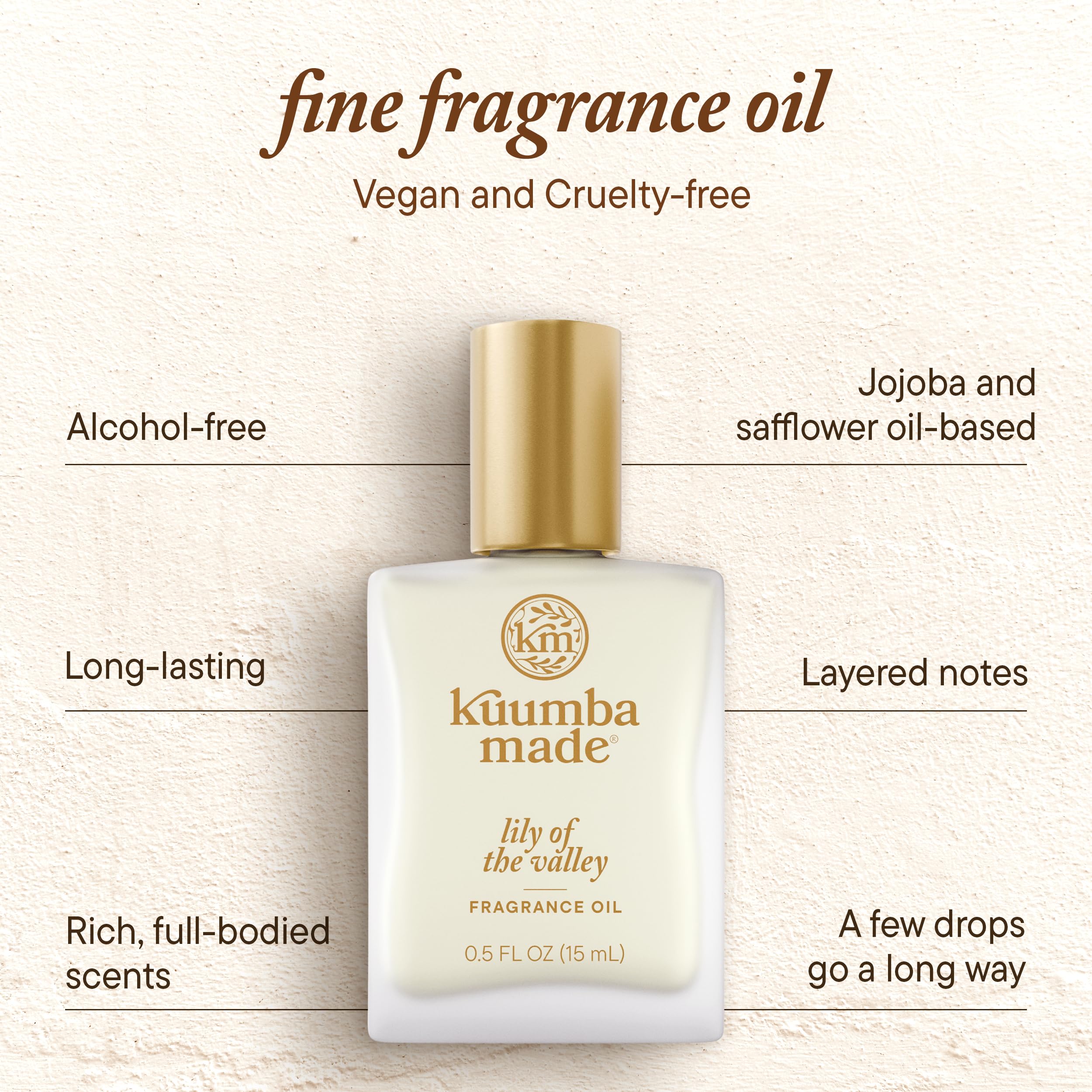Kuumba Made Lily Of The Valley Fragrance Oil, Long-Lasting Scented Oil Perfume Roller, Vegan, Alcohol-Free, 0.5 Fl Oz Fl Oz