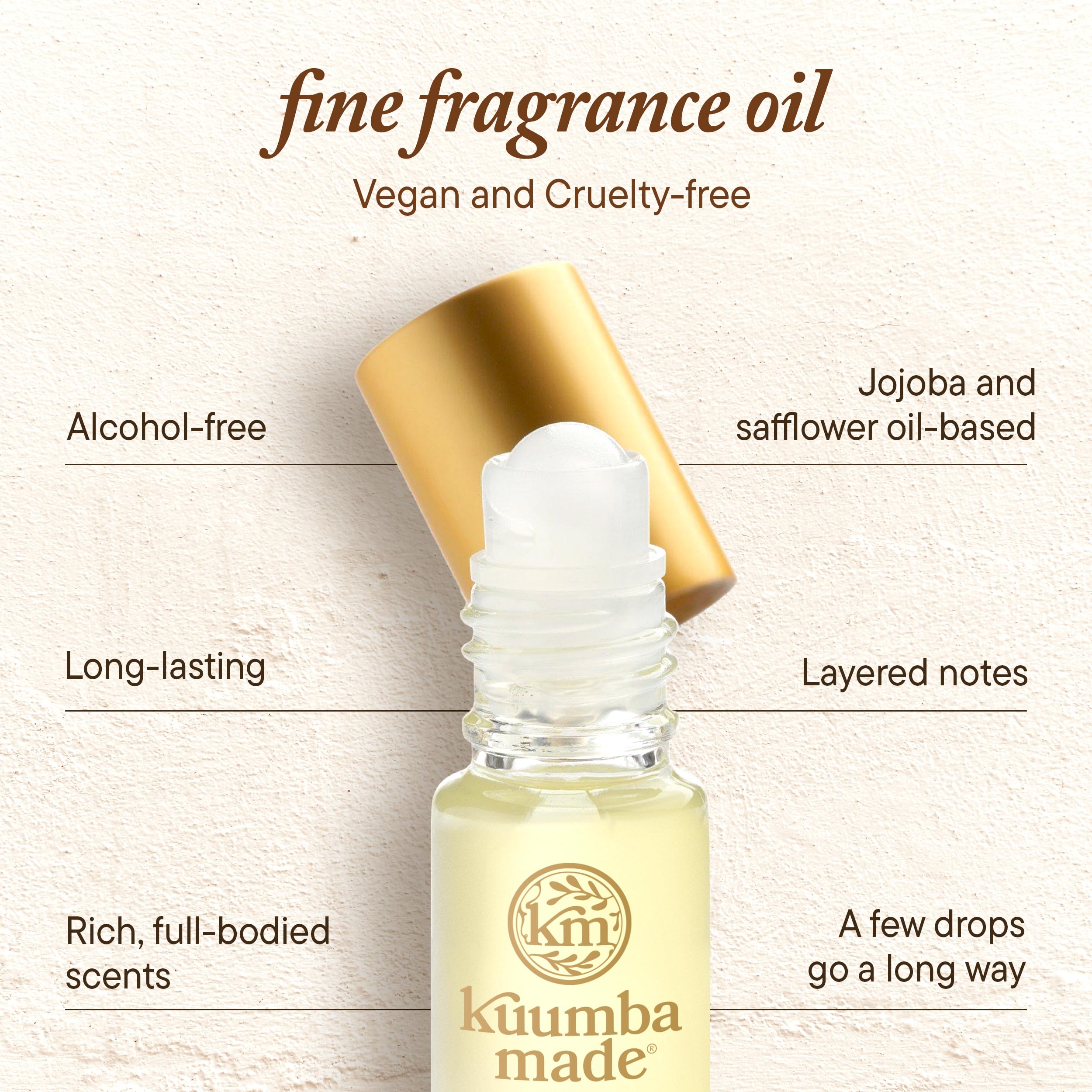Kuumba Made Honeysuckle Rose Fragrance Oil, Long-Lasting Scented Oil Perfume Roller, Vegan, Alcohol-Free, 0.15 Fl Oz