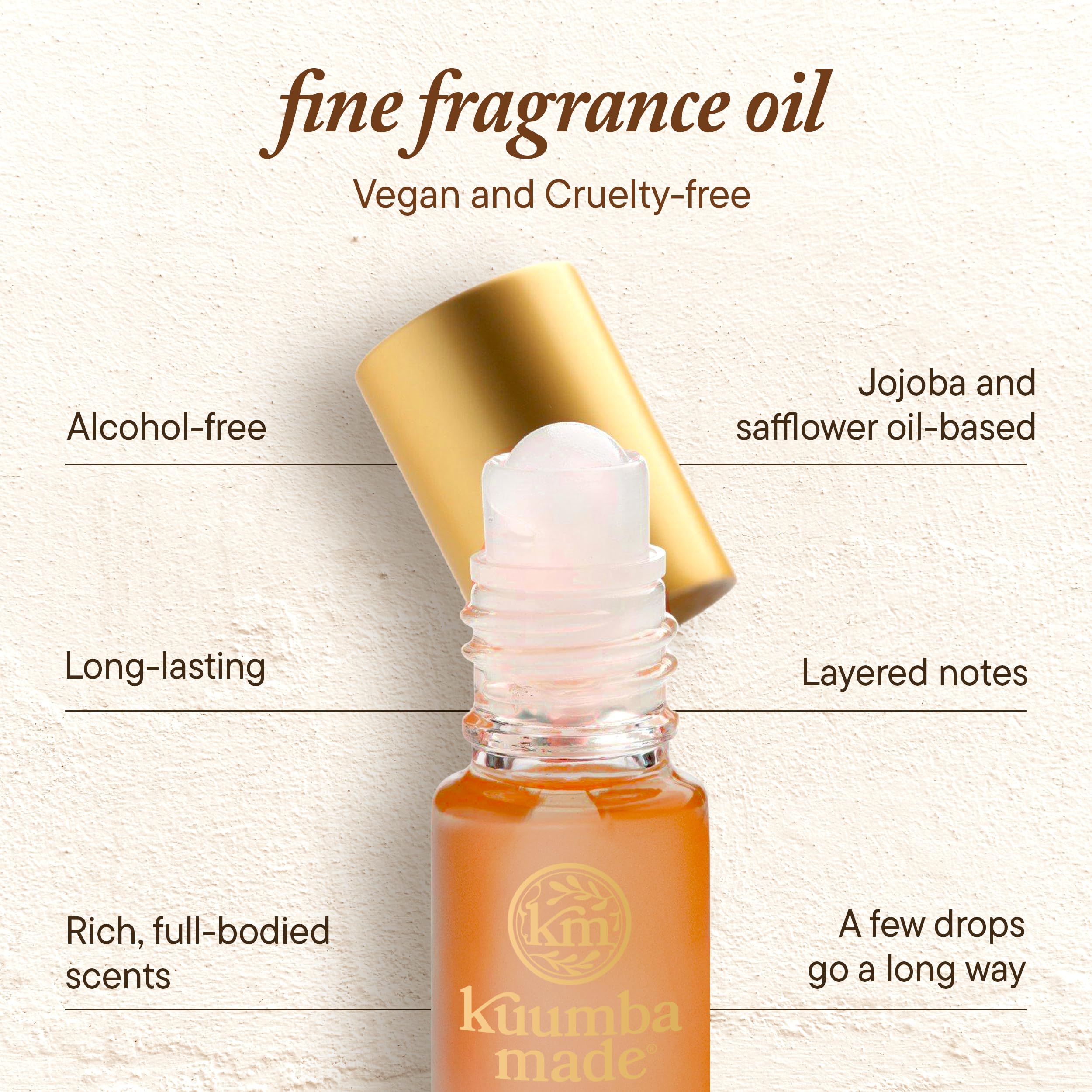 Kuumba Made Tunisian Amber Fragrance Oil, Long-Lasting Scented Oil Perfume Roller, Vegan, Alcohol-Free, 0.15 Fl Oz