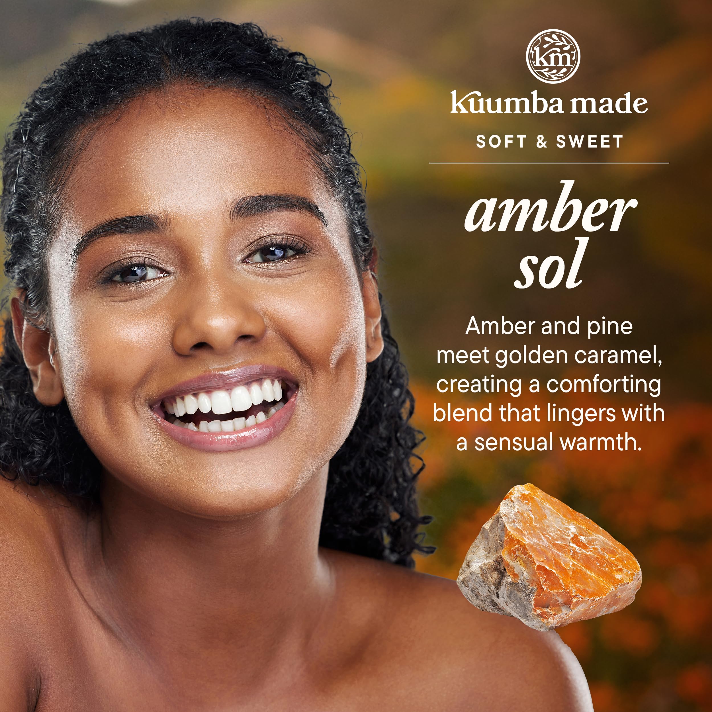 Kuumba Made Amber Sol Fragrance Oil, Long-Lasting Scented Oil Perfume Roller, Vegan, Alcohol-Free, 0.15 oz