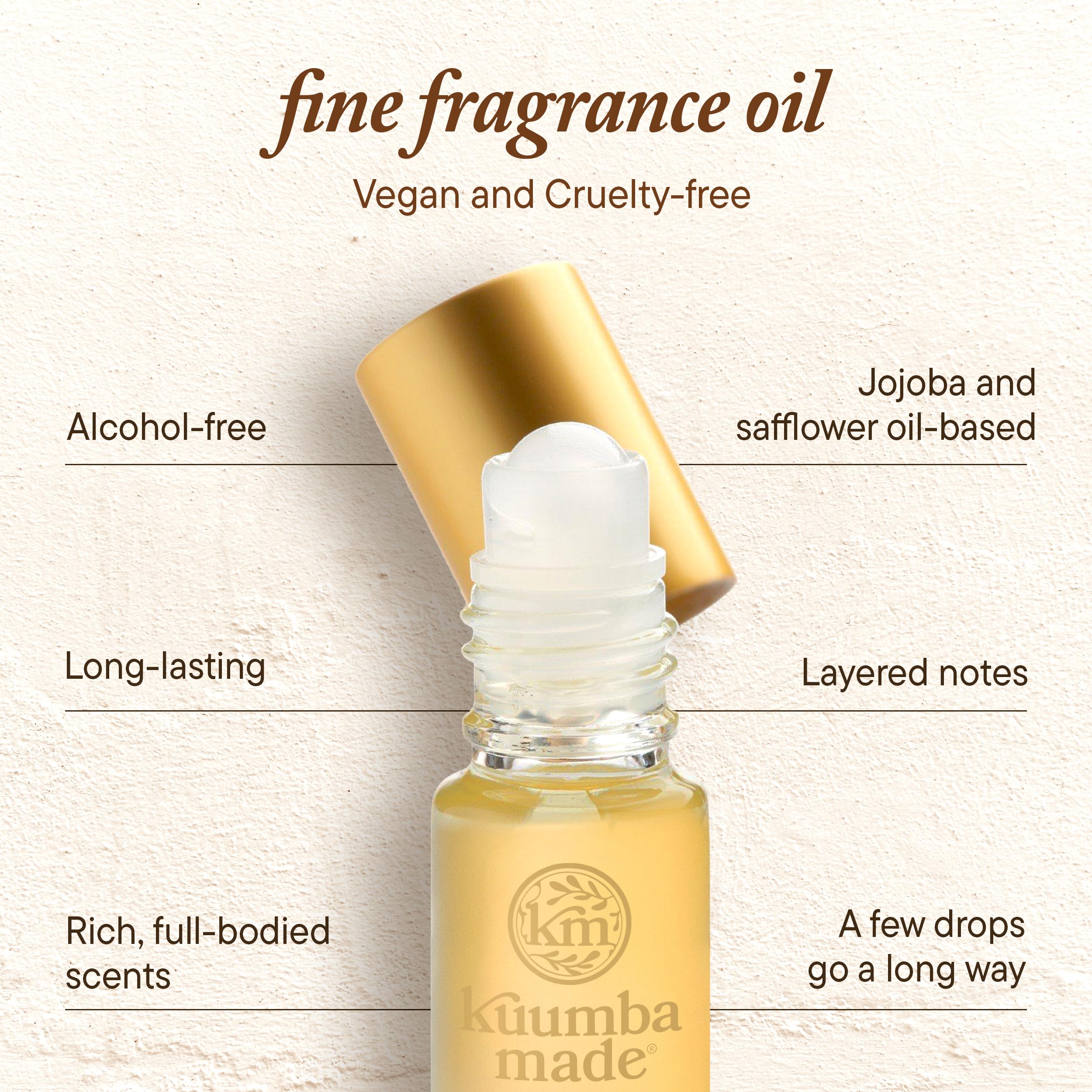 Kuumba Made Amber Sol Fragrance Oil, Long-Lasting Scented Oil Perfume Roller, Vegan, Alcohol-Free, 0.15 oz